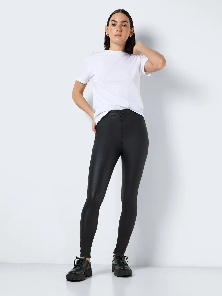 Noisy May NMELLA COATED SLIM FIT TROUSERS - Image 3