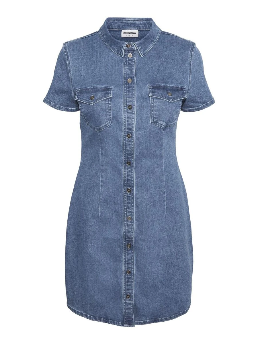 Noisy May SHORT SLEEVED DENIM DRESS - Image 6