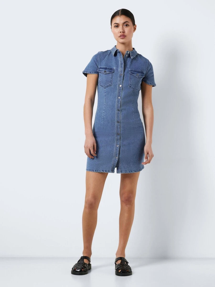 Noisy May SHORT SLEEVED DENIM DRESS - Image 3