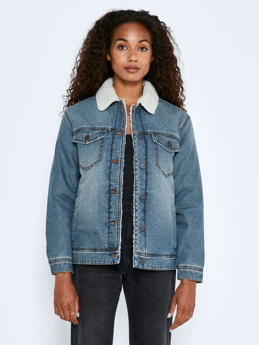Noisy May TEDDY DENIM JACKET - Image 2