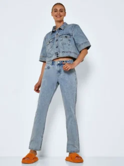 Noisy May NMJOEY ANKLE SLIT STRAIGHT FIT JEANS