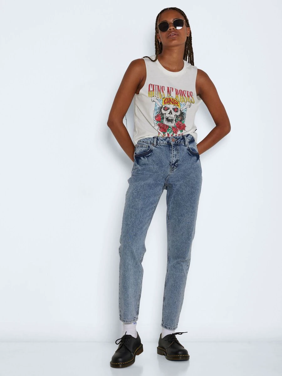 Noisy May NMISABEL HIGH WAISTED ANKLE MOM JEANS - Image 3