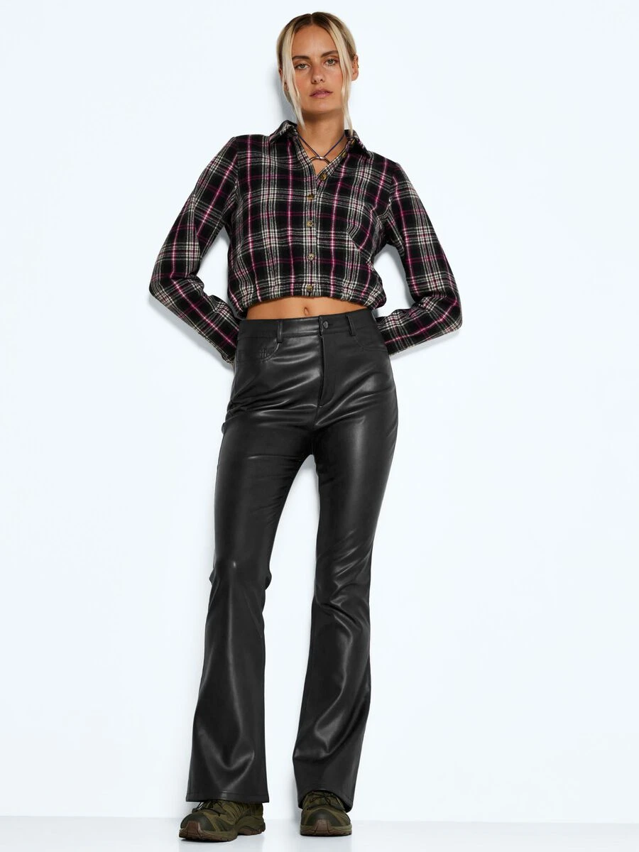 Noisy May COATED FLARED TROUSERS - Image 3