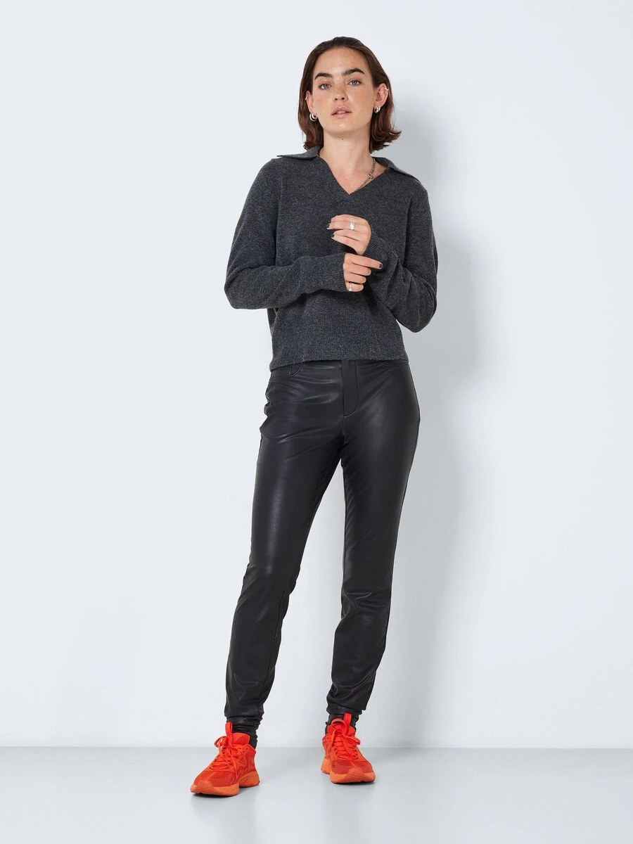 Noisy May HIGH WAISTED COATED TROUSERS - Image 3