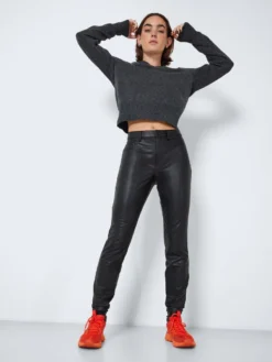 Noisy May HIGH WAISTED COATED TROUSERS