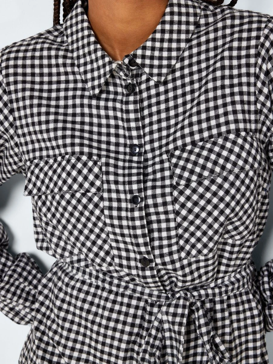 Noisy May CHEQUERED SHIRT DRESS - Image 5