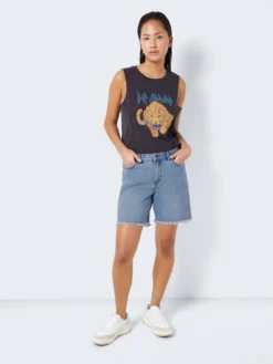 Noisy May NORMAL WAISTED FRILL DENIM SHORTS