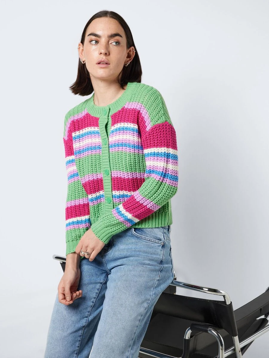 Noisy May STRIPED KNITTED CARDIGAN