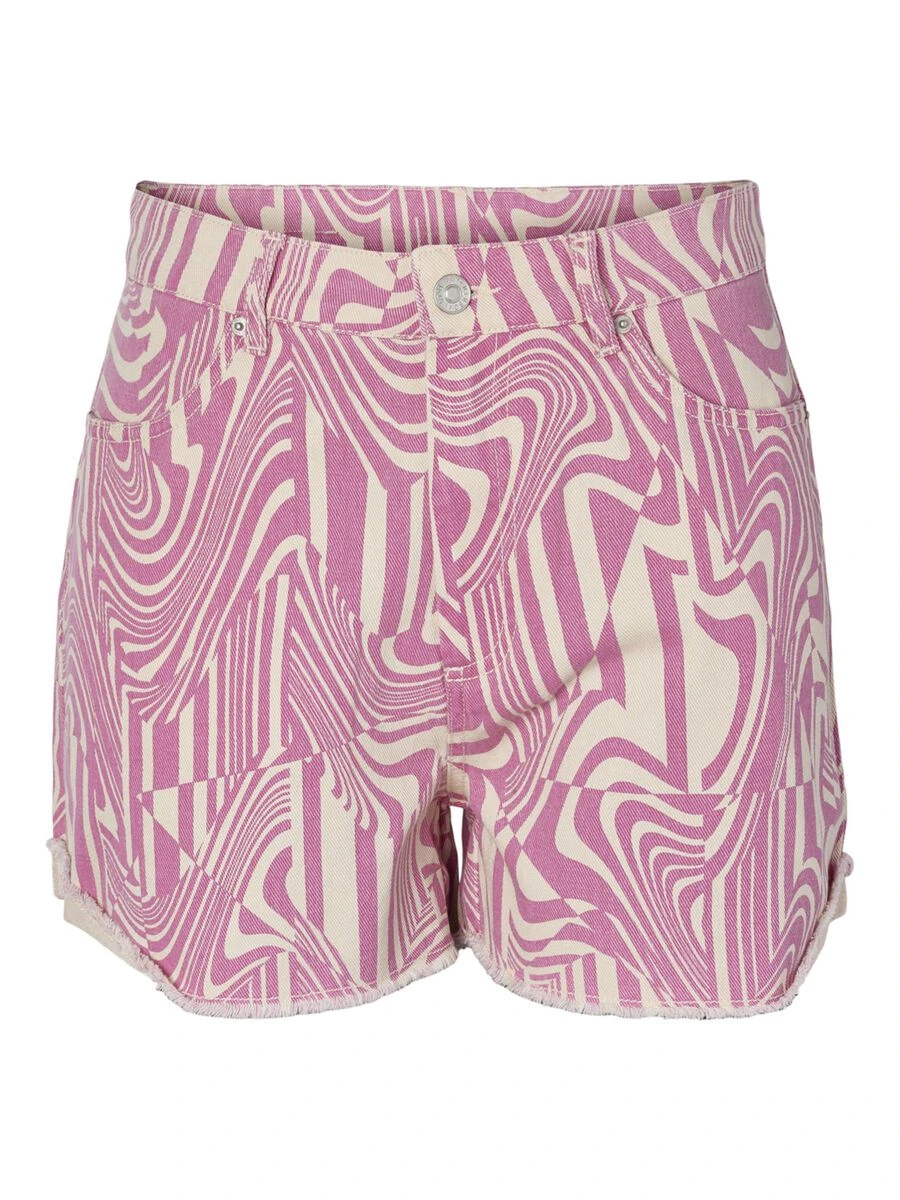 Noisy May HIGH WAISTED PRINTET DENIM SHORTS - Image 7