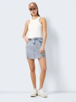 Noisy May HIGH WAISTED SLIT DENIM SKIRT