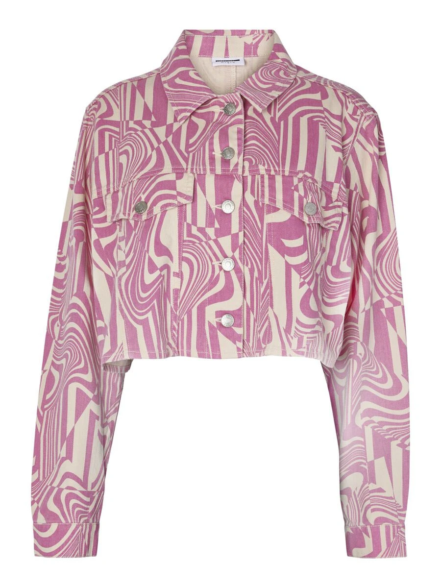 Noisy May CROPPED PRINTET DENIM JACKET - Image 6