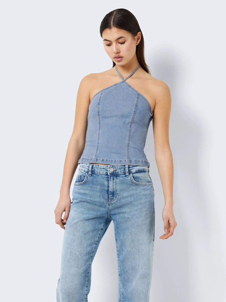 Noisy May DENIM HALTER NECK TOP - Image 2