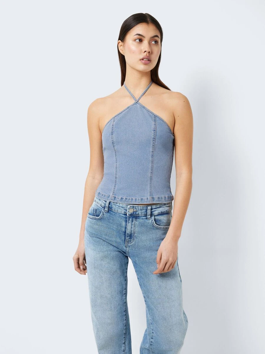 Noisy May DENIM HALTER NECK TOP
