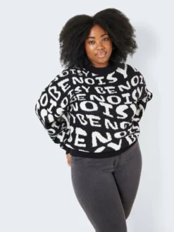 Noisy May CURVE LOGO KNITTED PULLOVER