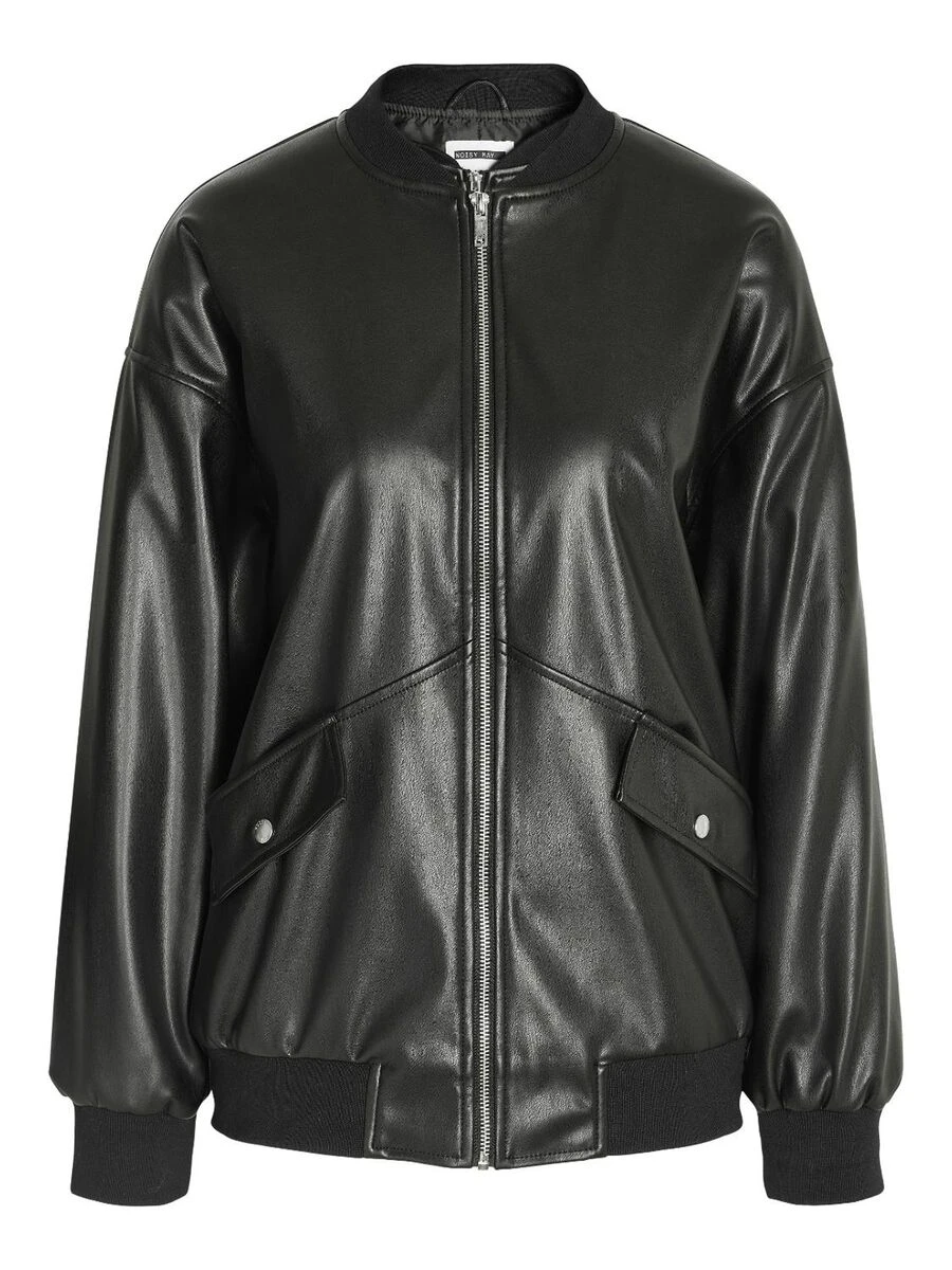 Noisy May FAUX LEATHER BOMBER JACKET - Image 6