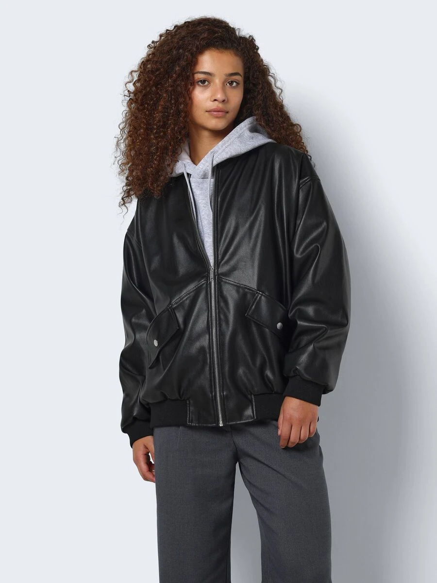 Noisy May FAUX LEATHER BOMBER JACKET - Image 2
