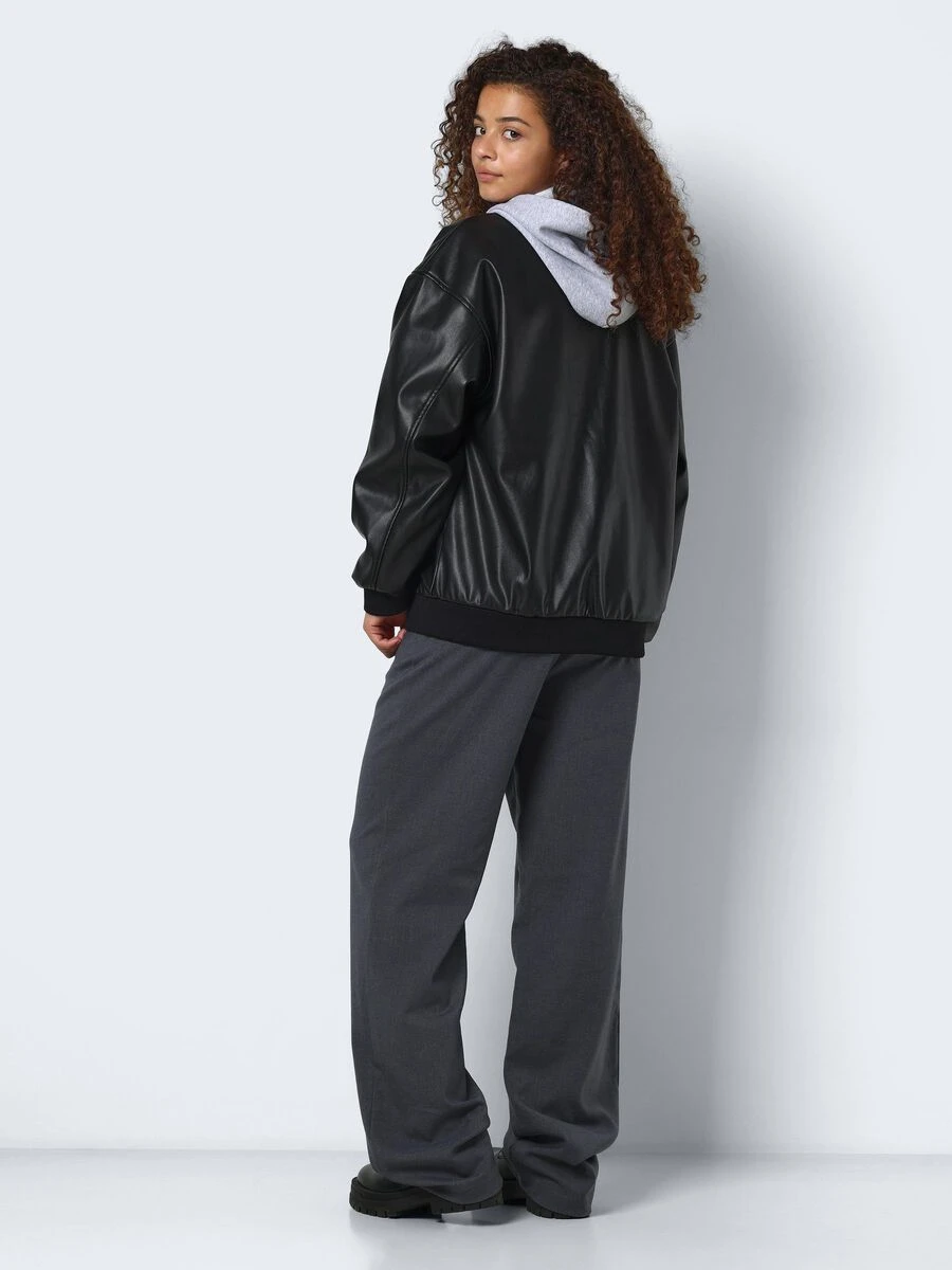 Noisy May FAUX LEATHER BOMBER JACKET - Image 4