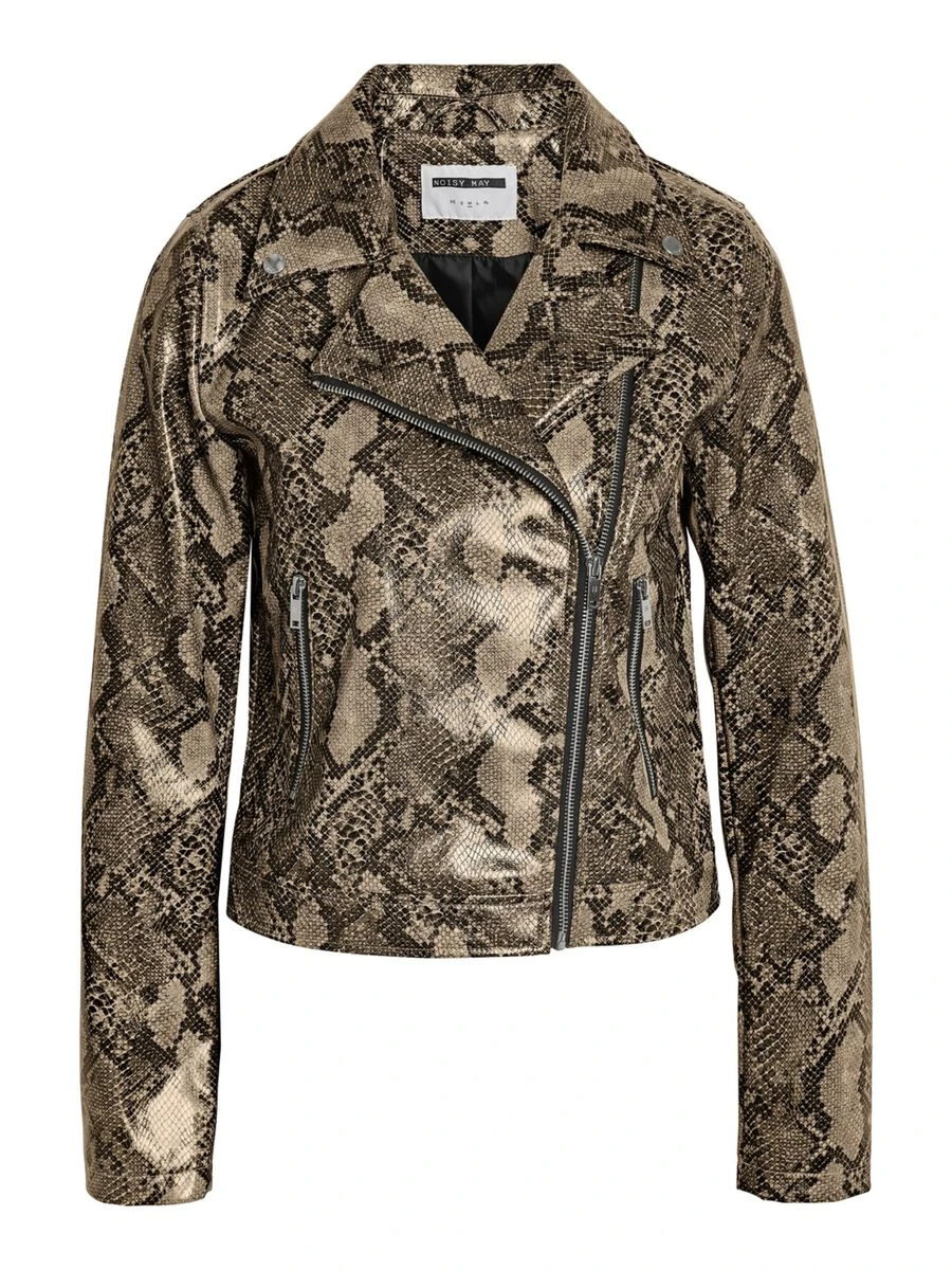 Noisy May SNAKE PRINTED FAUX LEATHER JACKET - Image 6