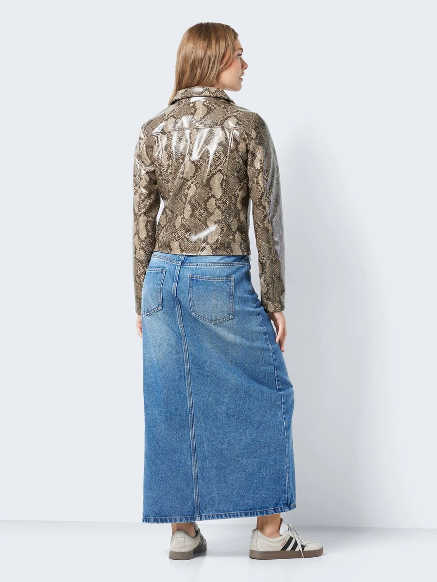 Noisy May SNAKE PRINTED FAUX LEATHER JACKET - Image 4