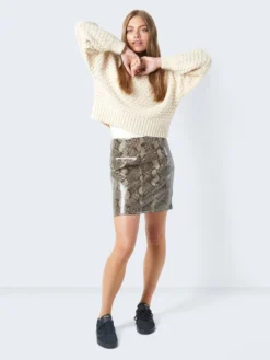 Noisy May SHORT SNAKE PRINTED SKIRT
