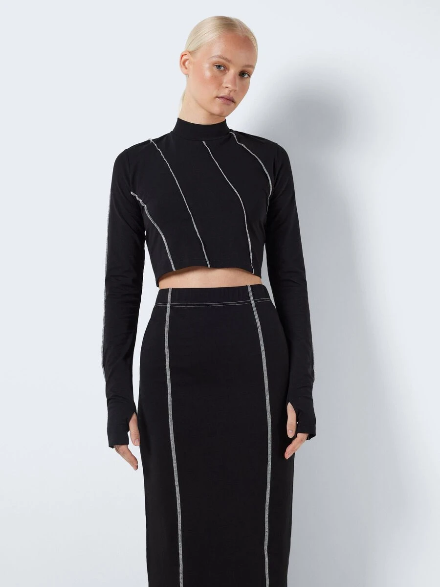 Noisy May LONG SLEEVED CROPPED TOP - Image 2