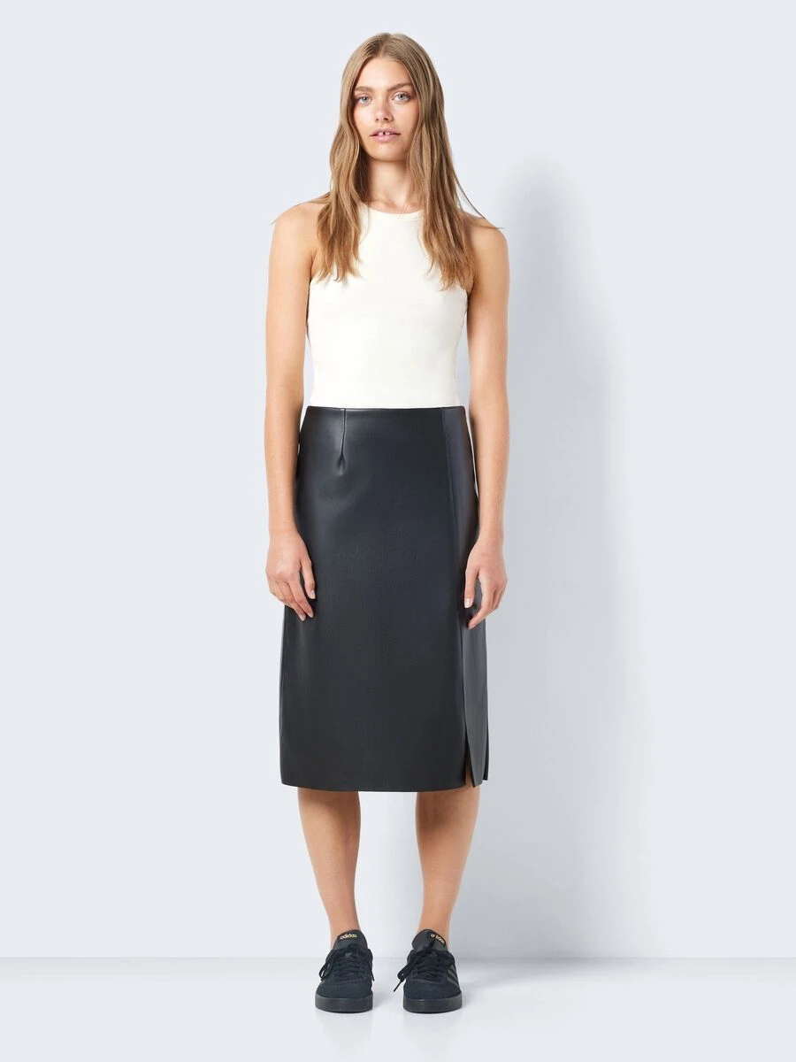 Noisy May FAUX LEATHER MIDI SKIRT - Image 3