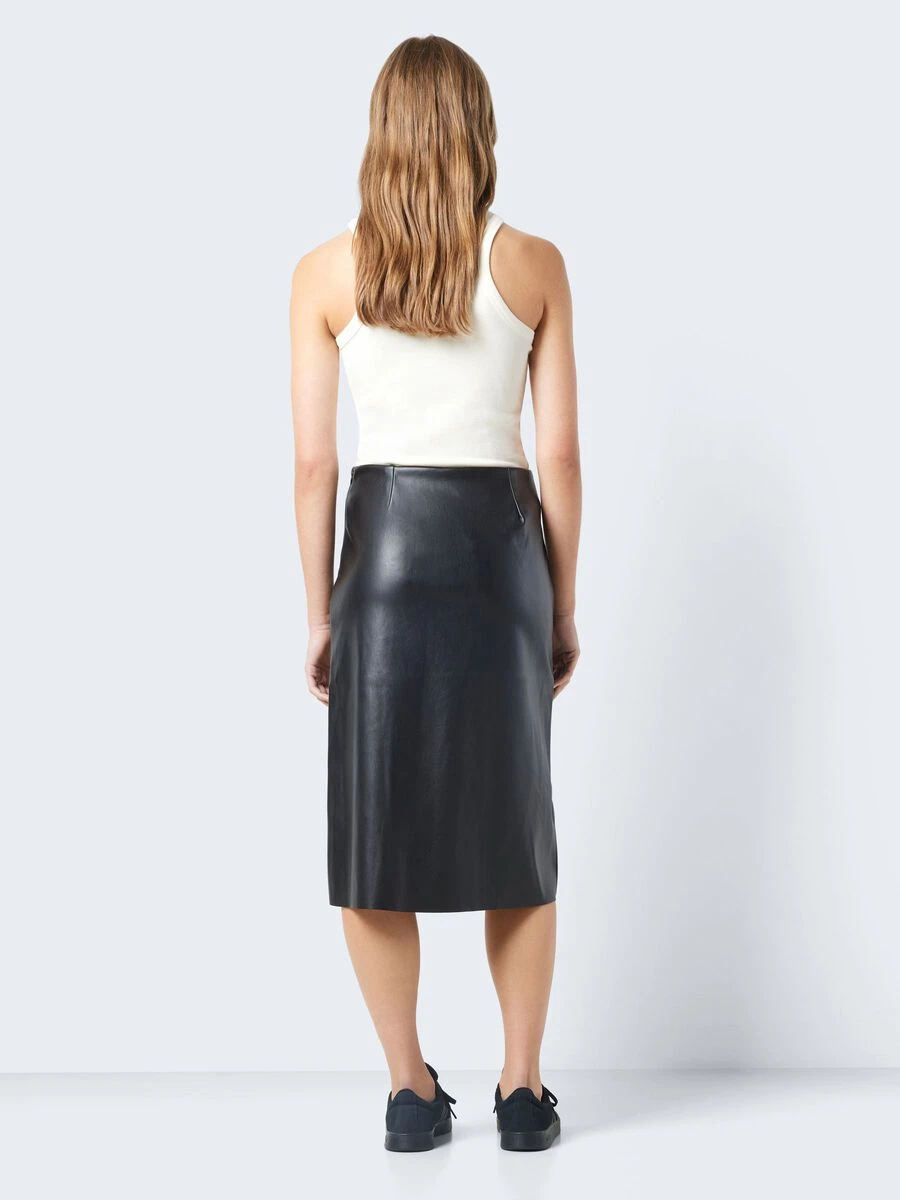 Noisy May FAUX LEATHER MIDI SKIRT - Image 4
