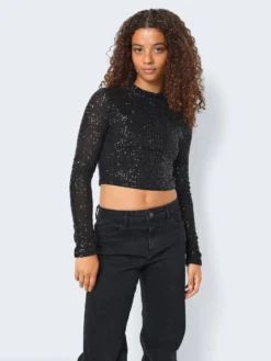 Noisy May CROPPED SEQUIN TOP
