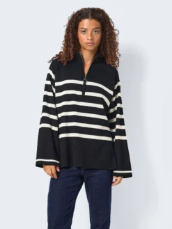 Noisy May STRIPED KNITTED PULLOVER