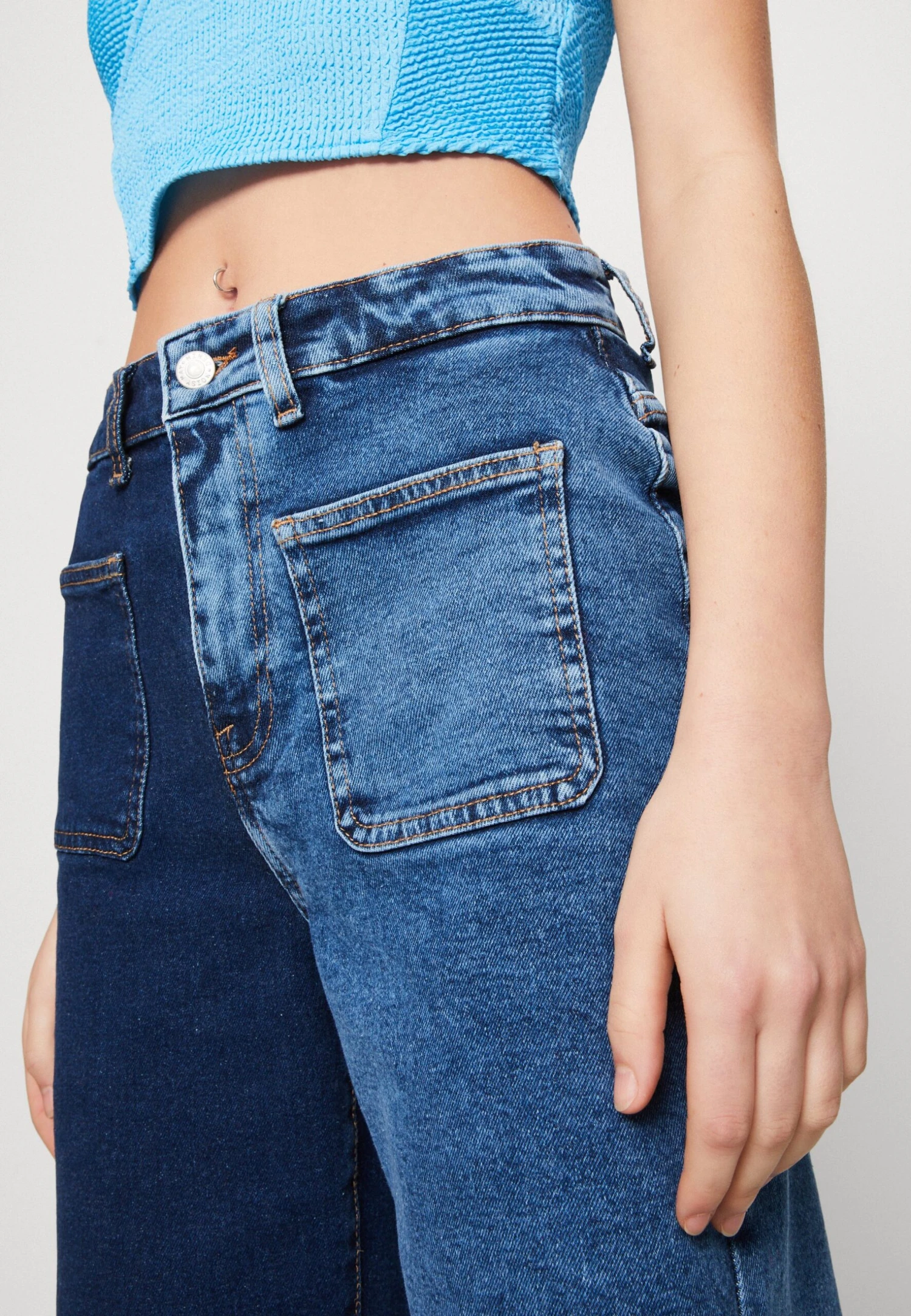 Noisy May Nmdrew Two Tone - Relaxed Fit Jeans - Light Blue Denim/Medium Blue Denim - Image 4