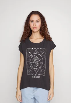 Noisy May Nmmathilde- Print T-Shirt - Obsidian