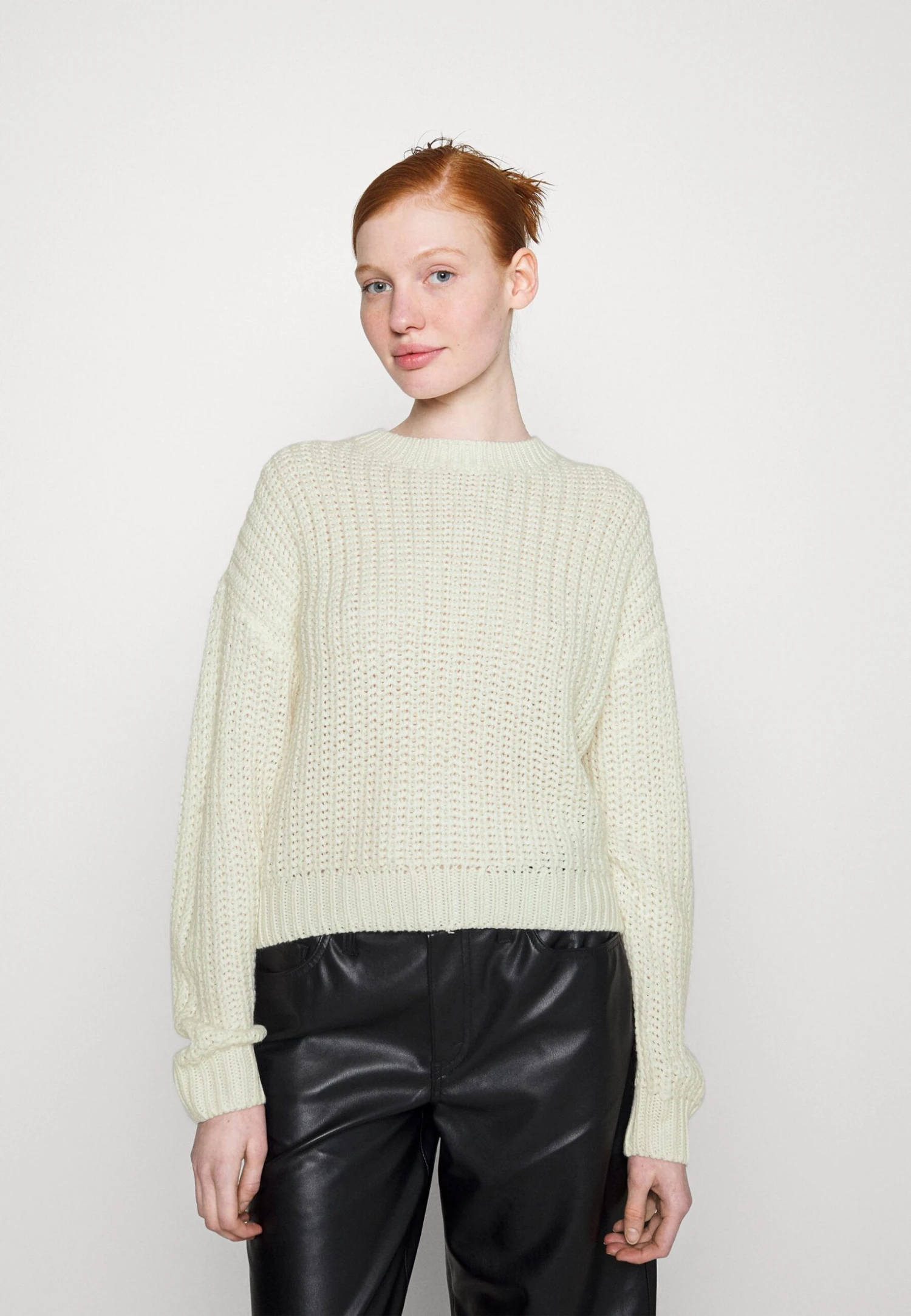 Noisy May Nmcharlie L S O Neck- Jumper - Off-White