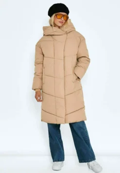 Noisy May Nmtally Long Jacket- Winter Coat - Tigers Eye