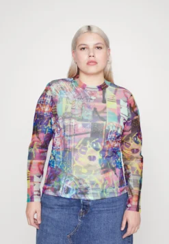 Nmcarrie Highneck- Long Sleeved Top - Festival Fuchsia/