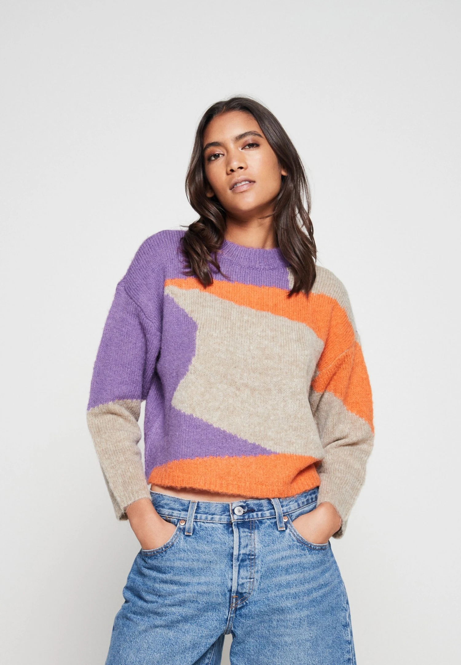 Noisy May Nmabstra- Jumper - Vibrant Orange