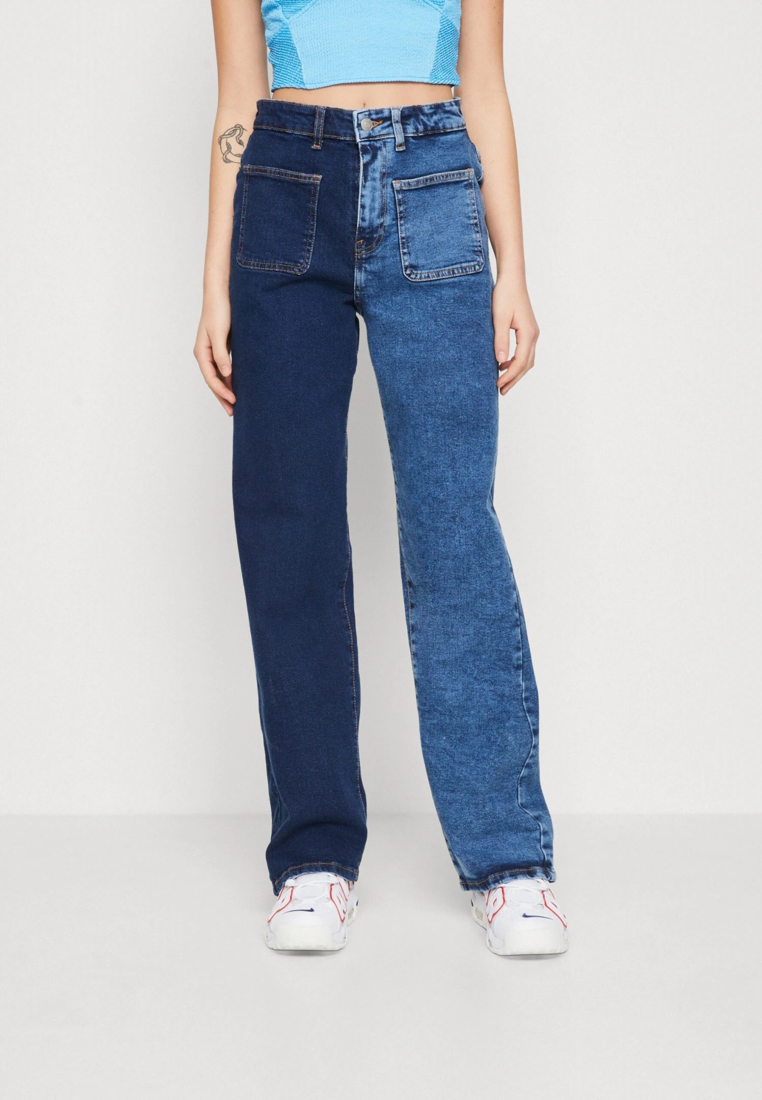 Noisy May Nmdrew Two Tone - Relaxed Fit Jeans - Light Blue Denim/Medium Blue Denim